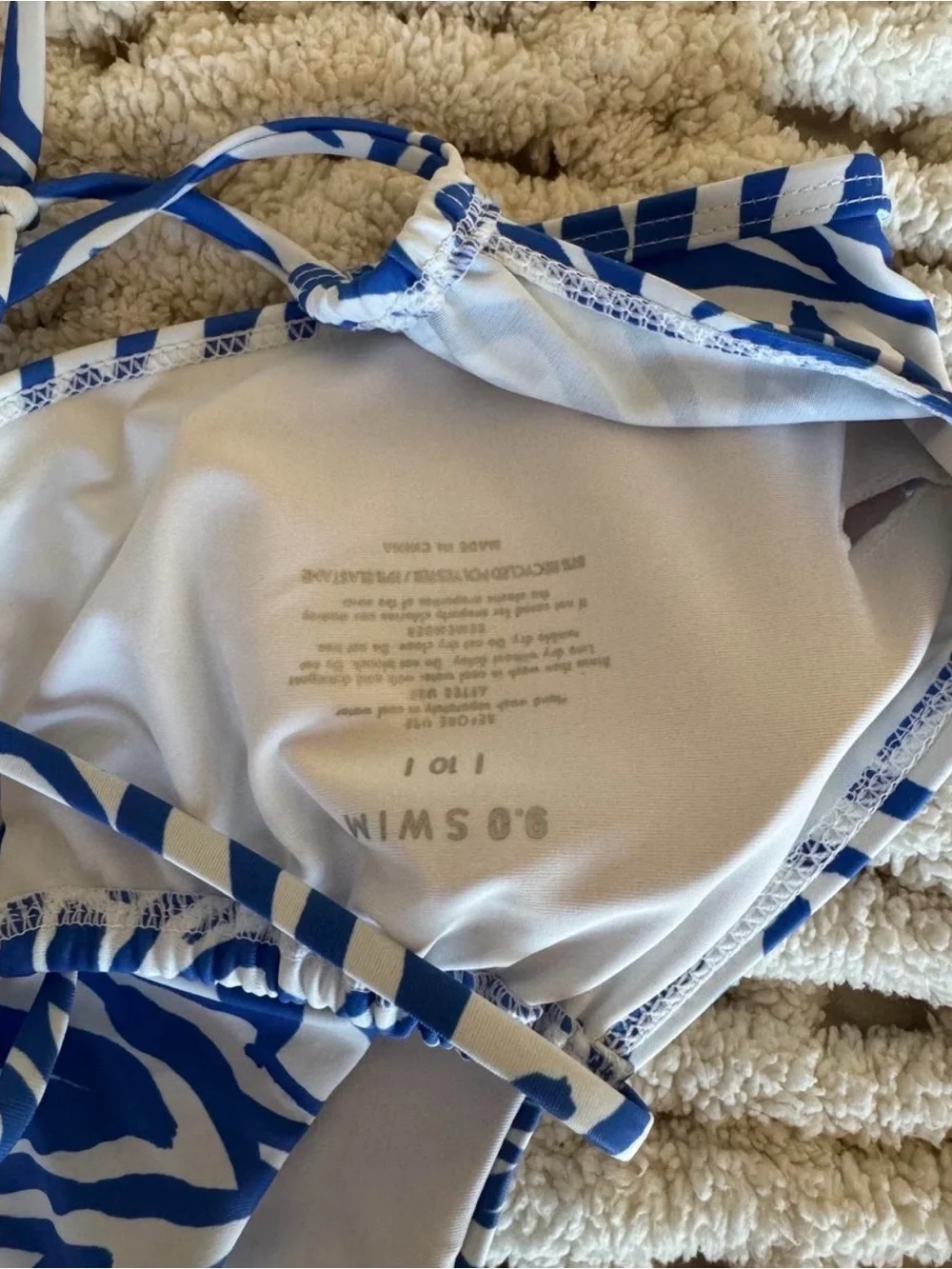 Beginning boutique Harper Blue Zebra high hip / hight thigh bikini swimsuit set